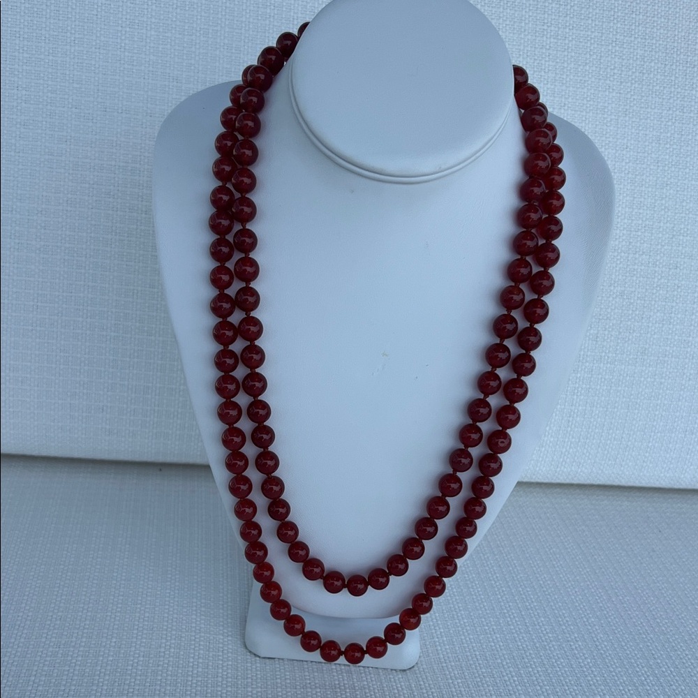 Amber jade  stone Beaded Necklace. Individually knotted . Very high quality
